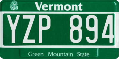 VT license plate YZP894