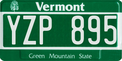 VT license plate YZP895