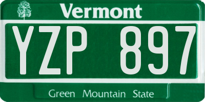 VT license plate YZP897