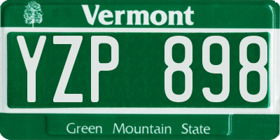 VT license plate YZP898