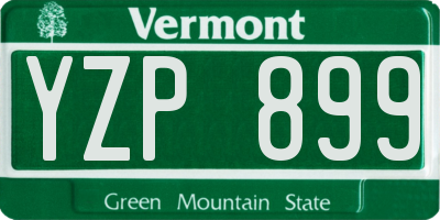 VT license plate YZP899
