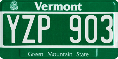 VT license plate YZP903
