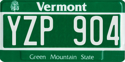VT license plate YZP904