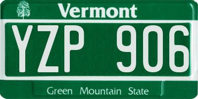 VT license plate YZP906