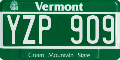 VT license plate YZP909