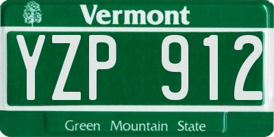 VT license plate YZP912