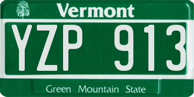 VT license plate YZP913