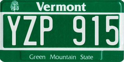 VT license plate YZP915