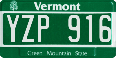 VT license plate YZP916