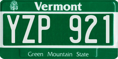 VT license plate YZP921