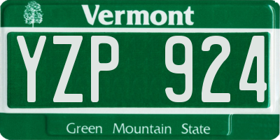 VT license plate YZP924