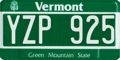 VT license plate YZP925