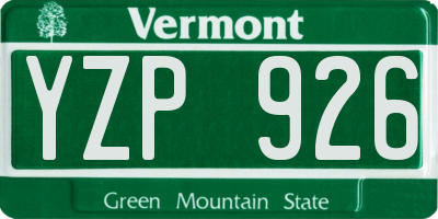 VT license plate YZP926