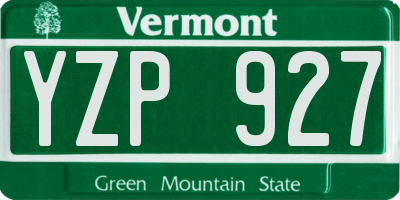 VT license plate YZP927