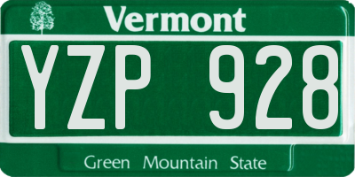 VT license plate YZP928