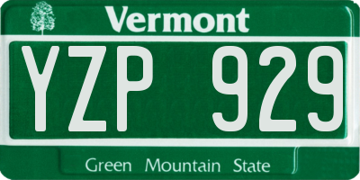 VT license plate YZP929