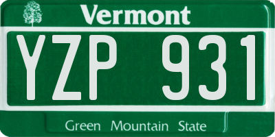 VT license plate YZP931