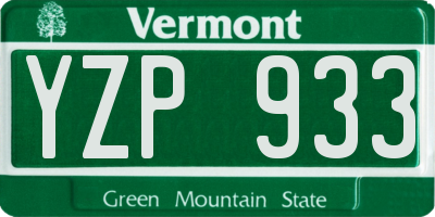 VT license plate YZP933