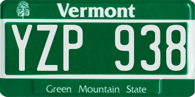 VT license plate YZP938
