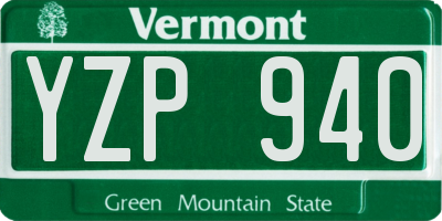VT license plate YZP940