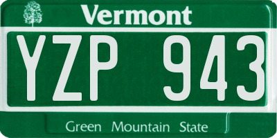 VT license plate YZP943