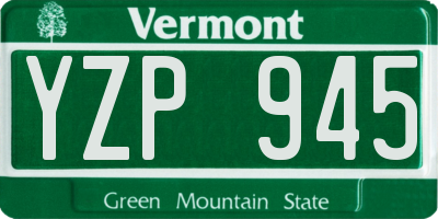 VT license plate YZP945