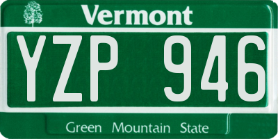 VT license plate YZP946