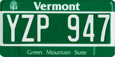 VT license plate YZP947