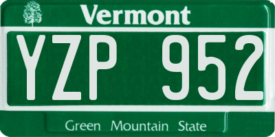 VT license plate YZP952