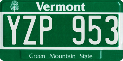 VT license plate YZP953