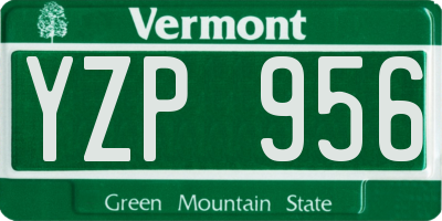 VT license plate YZP956