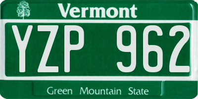 VT license plate YZP962