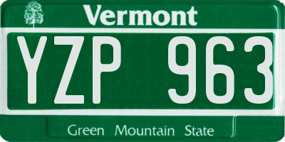 VT license plate YZP963