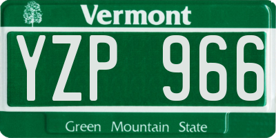 VT license plate YZP966