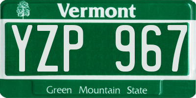 VT license plate YZP967