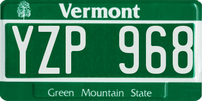 VT license plate YZP968