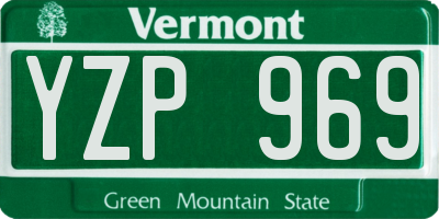 VT license plate YZP969