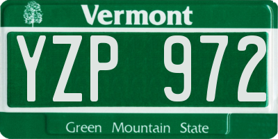 VT license plate YZP972