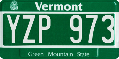 VT license plate YZP973