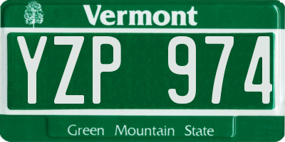 VT license plate YZP974