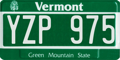 VT license plate YZP975