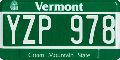 VT license plate YZP978