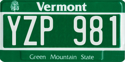 VT license plate YZP981