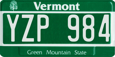 VT license plate YZP984