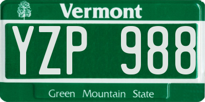 VT license plate YZP988