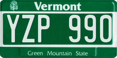 VT license plate YZP990