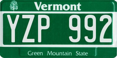 VT license plate YZP992