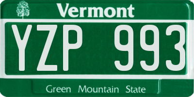 VT license plate YZP993