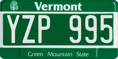 VT license plate YZP995