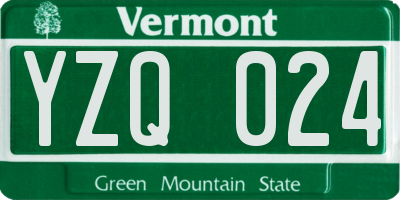 VT license plate YZQ024